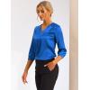 imageAllegra K Womens Blouse Fall 2025 Dressy Casual Office 34 Sleeve V Neck Satin ShirtRoyal Blue