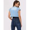 imageAllegra K Womens Denim Jacket Short Sleeve Jean Jacket Slim Fit Summer Outfits Casual Cropped JacketLight Blue
