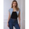 imageAllegra K Womens Denim Jacket Short Sleeve Jean Jacket Slim Fit Summer Outfits Casual Cropped JacketSky Blue