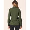 imageAllegra K Womens Dressy Long Sleeve Blouses Chiffon Pleated Tie Neck Office Top ShirtArmy Green