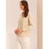 imageAllegra K Womens Dressy Long Sleeve Blouses Chiffon Pleated Tie Neck Office Top ShirtBeige