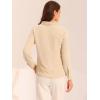 imageAllegra K Womens Dressy Long Sleeve Blouses Chiffon Pleated Tie Neck Office Top ShirtBeige