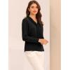 imageAllegra K Womens Dressy Long Sleeve Blouses Chiffon Pleated Tie Neck Office Top ShirtBlack