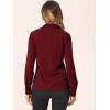 imageAllegra K Womens Dressy Long Sleeve Blouses Chiffon Pleated Tie Neck Office Top ShirtDark Red