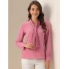 imageAllegra K Womens Dressy Long Sleeve Blouses Chiffon Pleated Tie Neck Office Top ShirtDusty Pink