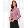 imageAllegra K Womens Dressy Long Sleeve Blouses Chiffon Pleated Tie Neck Office Top ShirtLavender Pink