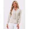 imageAllegra K Womens Dressy Long Sleeve Blouses Chiffon Pleated Tie Neck Office Top ShirtLight Beige