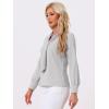 imageAllegra K Womens Dressy Long Sleeve Blouses Chiffon Pleated Tie Neck Office Top ShirtLight Gray