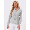 imageAllegra K Womens Dressy Long Sleeve Blouses Chiffon Pleated Tie Neck Office Top ShirtLight Gray