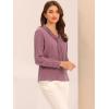 imageAllegra K Womens Dressy Long Sleeve Blouses Chiffon Pleated Tie Neck Office Top ShirtMauve