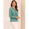imageAllegra K Womens Dressy Long Sleeve Blouses Chiffon Pleated Tie Neck Office Top ShirtMint Blue
