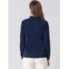 imageAllegra K Womens Dressy Long Sleeve Blouses Chiffon Pleated Tie Neck Office Top ShirtNavy Blue