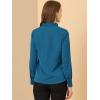 imageAllegra K Womens Dressy Long Sleeve Blouses Chiffon Pleated Tie Neck Office Top ShirtPeacock Blue