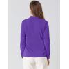 imageAllegra K Womens Dressy Long Sleeve Blouses Chiffon Pleated Tie Neck Office Top ShirtPurple