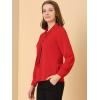 imageAllegra K Womens Dressy Long Sleeve Blouses Chiffon Pleated Tie Neck Office Top ShirtRed