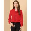 imageAllegra K Womens Dressy Long Sleeve Blouses Chiffon Pleated Tie Neck Office Top ShirtRed