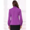 imageAllegra K Womens Dressy Long Sleeve Blouses Chiffon Pleated Tie Neck Office Top ShirtViolet