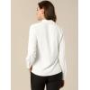 imageAllegra K Womens Dressy Long Sleeve Blouses Chiffon Pleated Tie Neck Office Top ShirtWhite