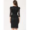 imageAllegra K Womens Elegant Lace Dress 34 Sleeve Business Wedding Guest Cocktail Bodycon DressBlack