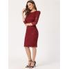 imageAllegra K Womens Elegant Lace Dress 34 Sleeve Business Wedding Guest Cocktail Bodycon DressBurgundy