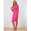 imageAllegra K Womens Elegant Lace Dress 34 Sleeve Business Wedding Guest Cocktail Bodycon DressHot Pink