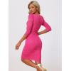 imageAllegra K Womens Elegant Lace Dress 34 Sleeve Business Wedding Guest Cocktail Bodycon DressHot Pink
