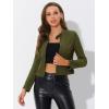 imageAllegra K Womens Faux Suede Jacket Stand Collar Zip Up Long Sleeve Motorcycle Biker CoatArmy Green