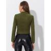 imageAllegra K Womens Faux Suede Jacket Stand Collar Zip Up Long Sleeve Motorcycle Biker CoatArmy Green