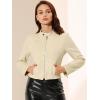 imageAllegra K Womens Faux Suede Jacket Stand Collar Zip Up Long Sleeve Motorcycle Biker CoatBeige