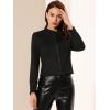 imageAllegra K Womens Faux Suede Jacket Stand Collar Zip Up Long Sleeve Motorcycle Biker CoatBlack