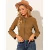 imageAllegra K Womens Faux Suede Jacket Stand Collar Zip Up Long Sleeve Motorcycle Biker CoatBrown