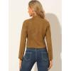 imageAllegra K Womens Faux Suede Jacket Stand Collar Zip Up Long Sleeve Motorcycle Biker CoatBrown