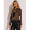 imageAllegra K Womens Faux Suede Jacket Stand Collar Zip Up Long Sleeve Motorcycle Biker CoatDark Brown