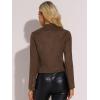 imageAllegra K Womens Faux Suede Jacket Stand Collar Zip Up Long Sleeve Motorcycle Biker CoatDark Brown