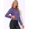 imageAllegra K Womens Faux Suede Jacket Stand Collar Zip Up Long Sleeve Motorcycle Biker CoatDark Purple