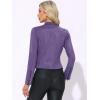 imageAllegra K Womens Faux Suede Jacket Stand Collar Zip Up Long Sleeve Motorcycle Biker CoatDark Purple