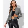 imageAllegra K Womens Faux Suede Jacket Stand Collar Zip Up Long Sleeve Motorcycle Biker CoatGray