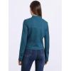 imageAllegra K Womens Faux Suede Jacket Stand Collar Zip Up Long Sleeve Motorcycle Biker CoatPeacock Blue