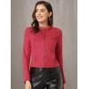 imageAllegra K Womens Faux Suede Jacket Stand Collar Zip Up Long Sleeve Motorcycle Biker CoatRed