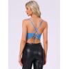 imageAllegra K Womens Halloween Sequin Spaghetti Straps Crisscross Backless Party Crop Cami TopBlue