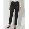 imageAllegra K Womens High Waist Pants with Pocket Business Casual Tapered Ankle Satin Pants