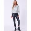 imageAllegra K Womens Holographic Shiny Party Christmas Long Sleeve Lightweight Zipper Metallic JacketIridescent Silver