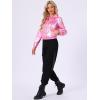 imageAllegra K Womens Holographic Shiny Party Christmas Long Sleeve Lightweight Zipper Metallic JacketPinks