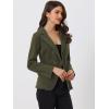 imageAllegra K Womens Jean Jacket Button Down Notched Lapel Long Sleeve Work Office Denim Blazer JacketArmy Green