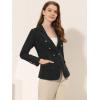 imageAllegra K Womens Jean Jacket Button Down Notched Lapel Long Sleeve Work Office Denim Blazer JacketBlack