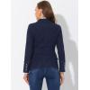 imageAllegra K Womens Jean Jacket Button Down Notched Lapel Long Sleeve Work Office Denim Blazer JacketBlackblue