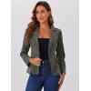 imageAllegra K Womens Jean Jacket Button Down Notched Lapel Long Sleeve Work Office Denim Blazer JacketDark Grey