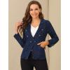 imageAllegra K Womens Jean Jacket Button Down Notched Lapel Long Sleeve Work Office Denim Blazer JacketMidblue