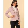 imageAllegra K Womens Jean Jacket Button Down Notched Lapel Long Sleeve Work Office Denim Blazer JacketPink