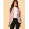 imageAllegra K Womens Jean Jacket Button Down Notched Lapel Long Sleeve Work Office Denim Blazer JacketPink